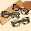 ladies's Trendy Butterfly Presbyopia Glasses New Cat Eye Large Frame Polygonal Reading Glasses Anti Blue Light Computer Glasses for daily use