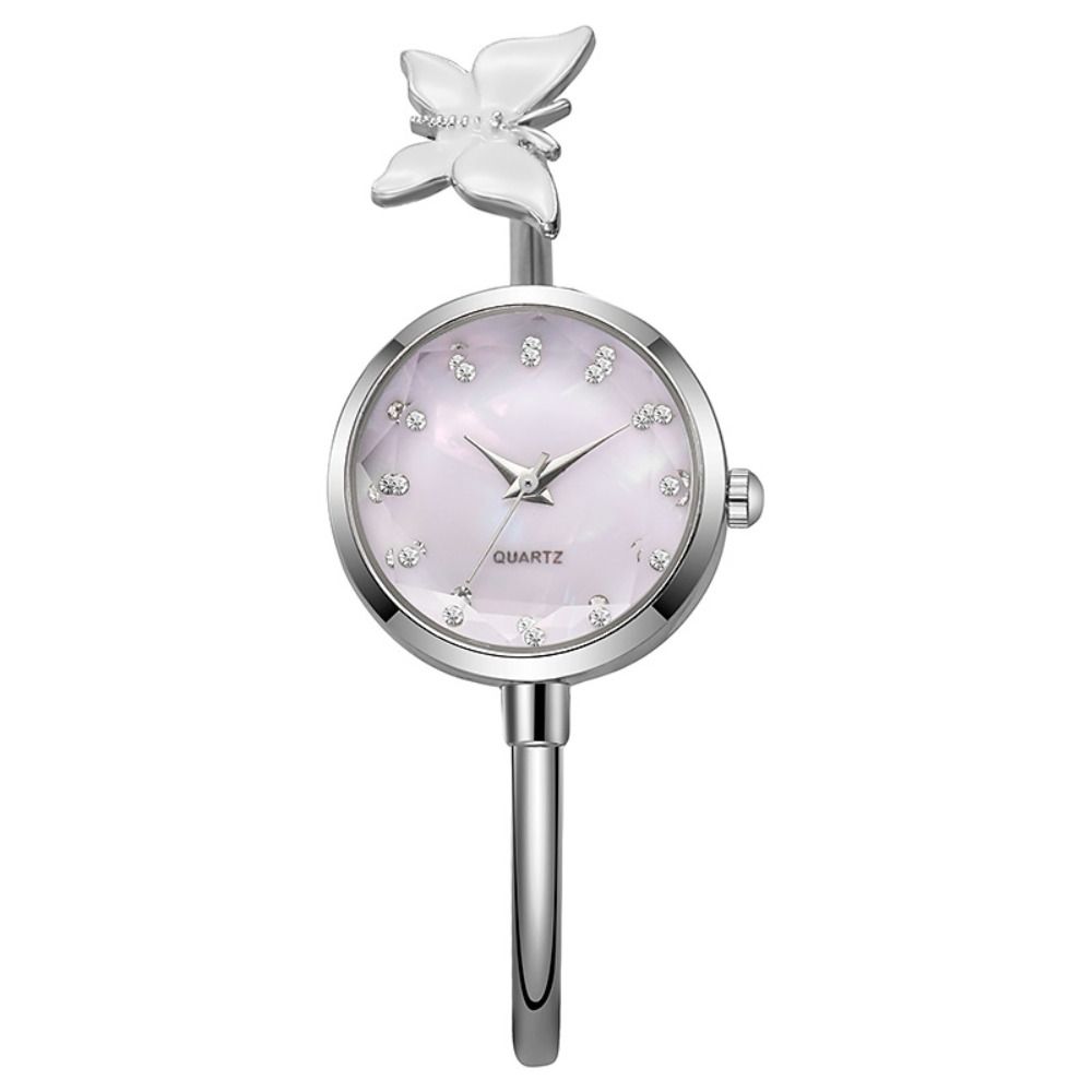 Quartz Movement Open Cuff Wristwatch Butterfly Motif Jewelry Bracelet Watch Fashion Gift
