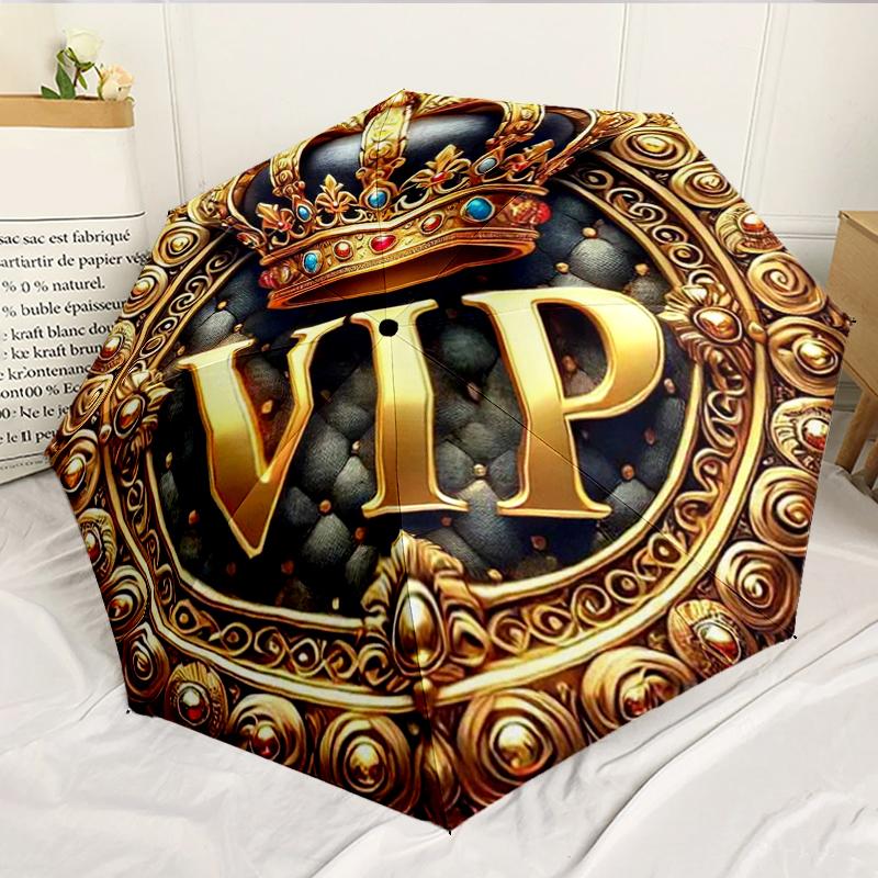 Royal Crown Emblem 8-Frame for Travel, Camping, Casual Lightweight Portable Umbrella, Essential for Every Family Holidays Birthday Gift