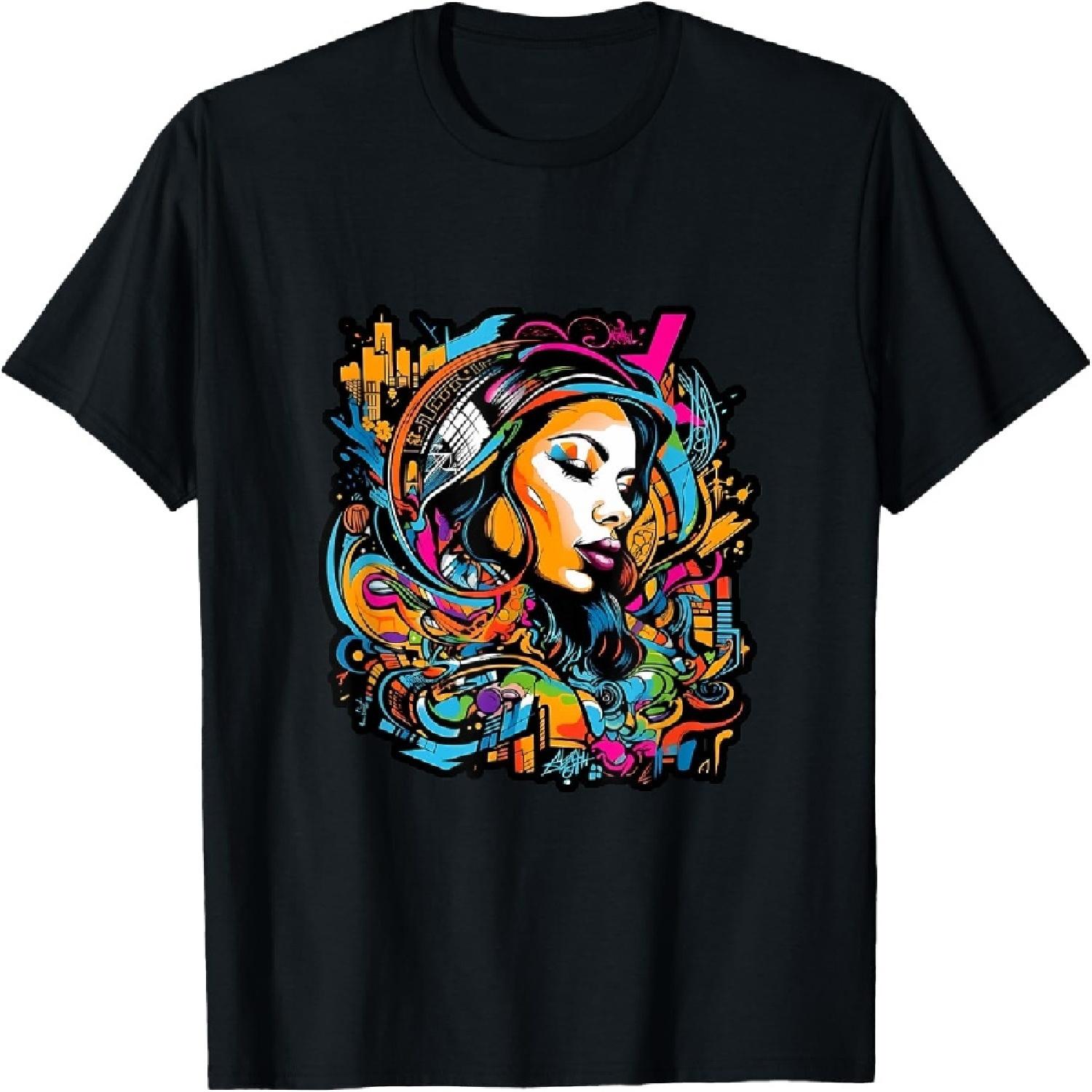 Beautiful Girl Urban Graffiti Street Art Mural Wall Sprayart T-Shirt XXXXXL разноцветный