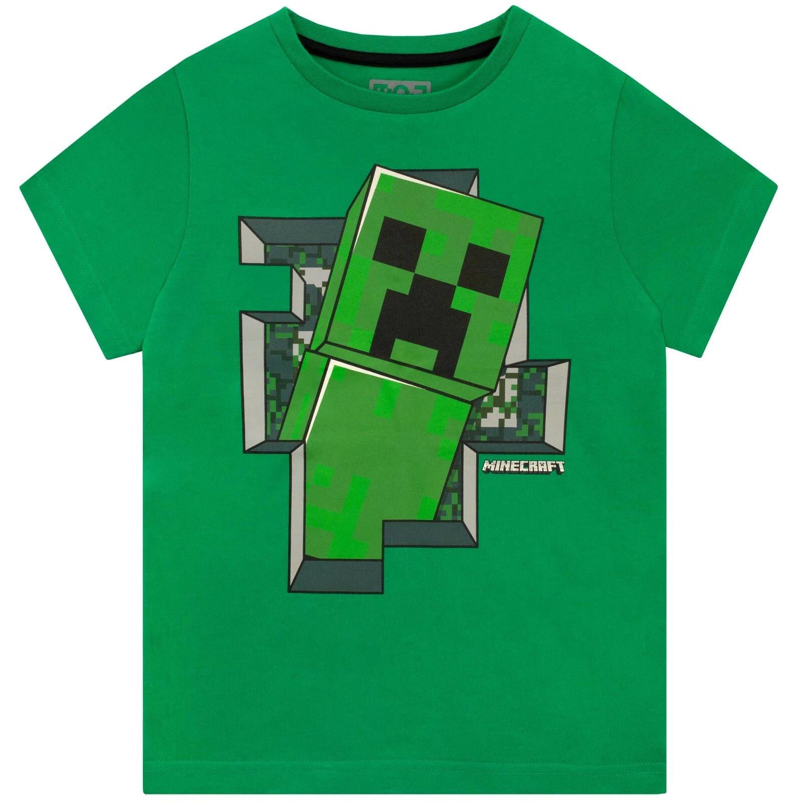 

Minecraft T-Shirt Kids Boys 4 5 6 7 8 9 10 11 12 13 14 Years Top Tee Green 120