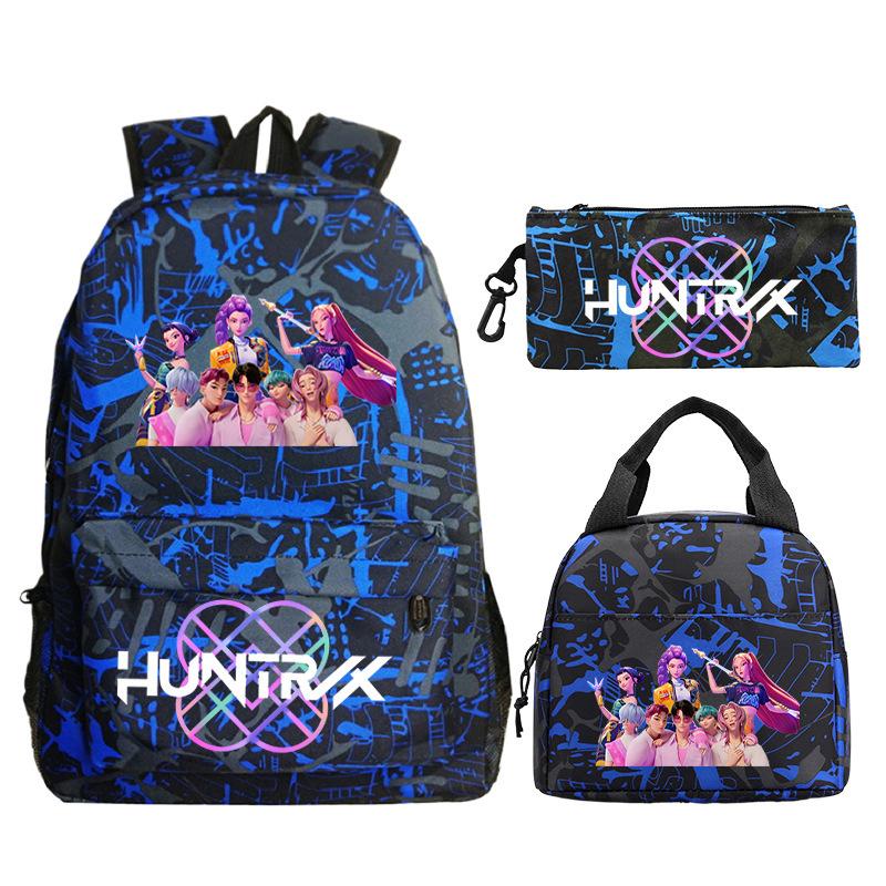 Kpop Peripheral Printing Student Schoolbag Fashionable Large Capacity Casual Backpack Three-Piece Set
