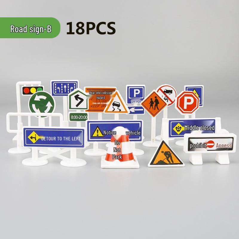 Children's City Traffic Play Mat with Small Alloy Cars - 130x100