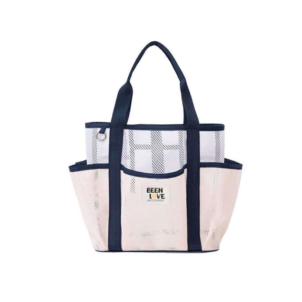 New Portable Handbag Mesh Large Capacity Mesh Wash Bag Swimming Storage Bag Unisex