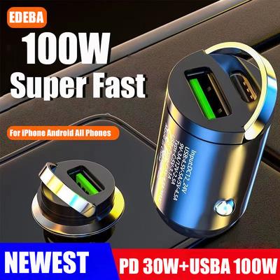 Cargador de coche Usb C con dos puertos, adaptador de carga rápida tipo C Pd para Iphone 13 14 Pro Max 12 11 Mini 8 Plus Ipad Huawei Samsung Xiaomi