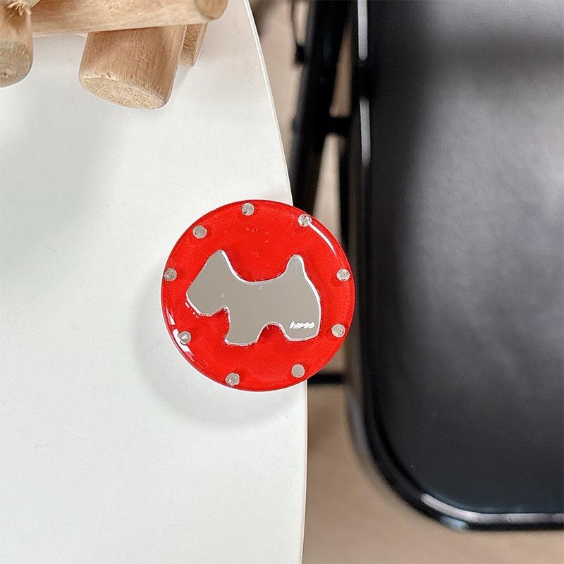 Creative Puppy Mirror Telescopic Desktop Watching Drama Mobile Phone Airbag Holder Paste Simple Rhinestone Solid Color Round Ring Ring