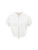 Women's Macaron Color Short-Sleeved Hooded Cardigan with Bubble Sleeves and Thin Sun Protection