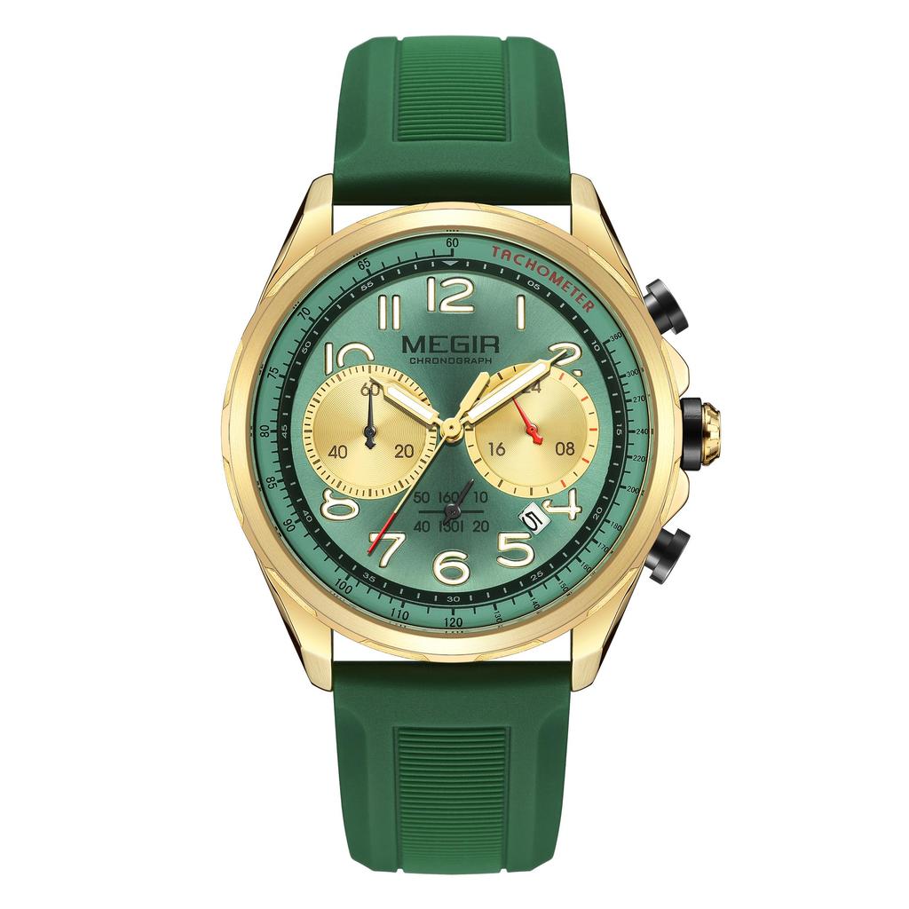 MEGIR Men Watches Luxury Quartz Wristwatch Waterproof Men's Sports Chronograph Silicone Strap Clock Relogio Masculino 2230