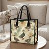 Vintage Duck Print Tote Bag Casual Portable Shopping Shoulder Purse for Daily Use