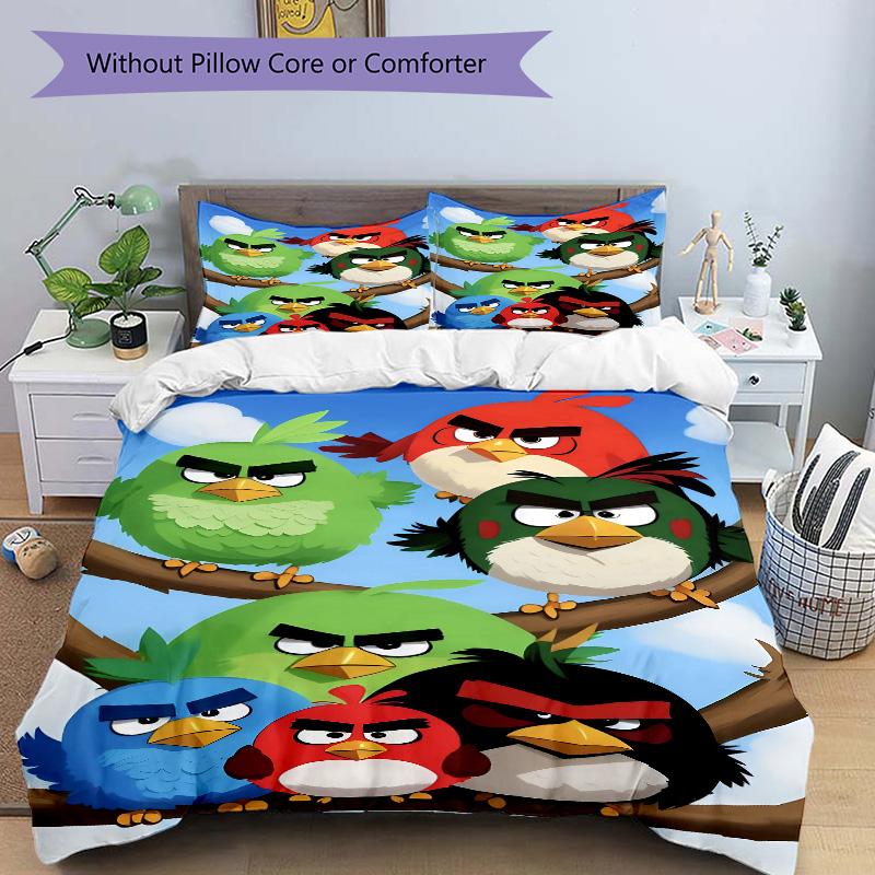 Angry Birds Branches Print 3Pcs Bedding Setduvet Cover With 2 Bedropillowcase Home Birthday Gift