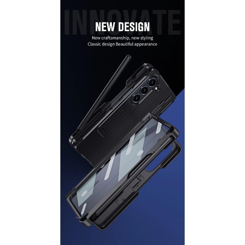 Invisible Stand for Samsung Galaxy Z Fold 6 5 4 3 Case Pen Slot Stylus Glass Film Screen Hinge Protection Cover Stand Holder