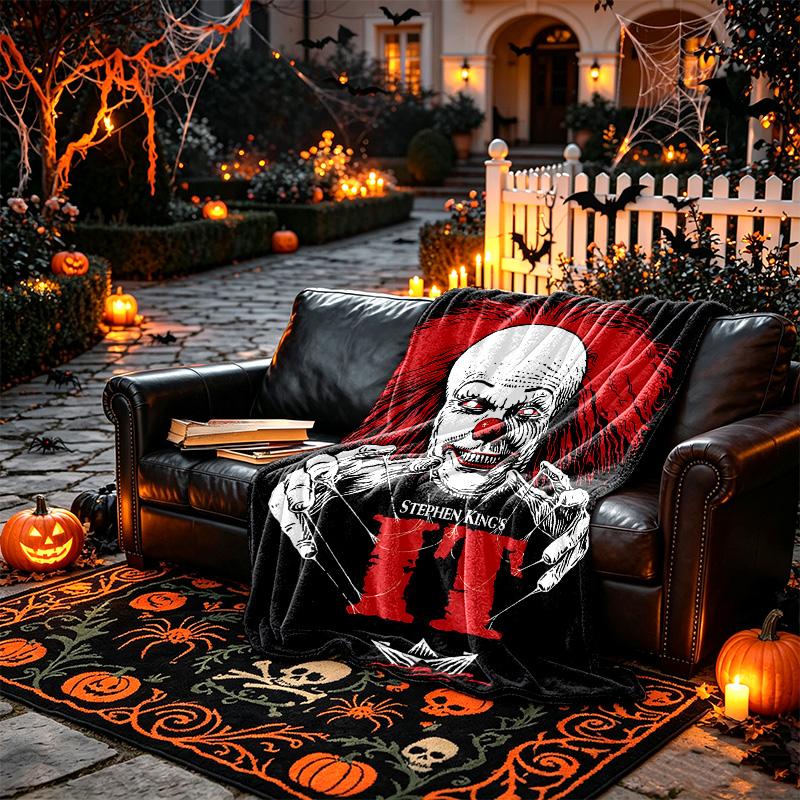 Clown It Pattern Blanket, Cozy Blanket for All-Season Comfort on Sofas, Beds, Office, Car, Camping and Travel
