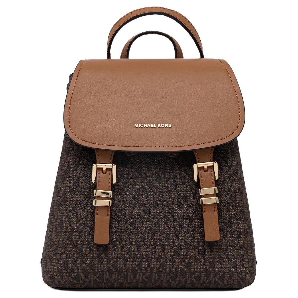 

Michael Kors Quinn Logo Print Design Mini Backpack Women backpacks Dark-Brown Acorn-Brown 30T5GQNB0B-BRN/ACORN Shopping Bag Set(Basic Set+Shopping Bag)
