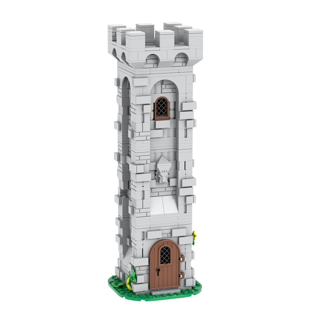 MOC Medieval Stone Castle Brick Gate Tower Construction Assembled Compatible Figure Building Blocks Toys For Children Adult Gift