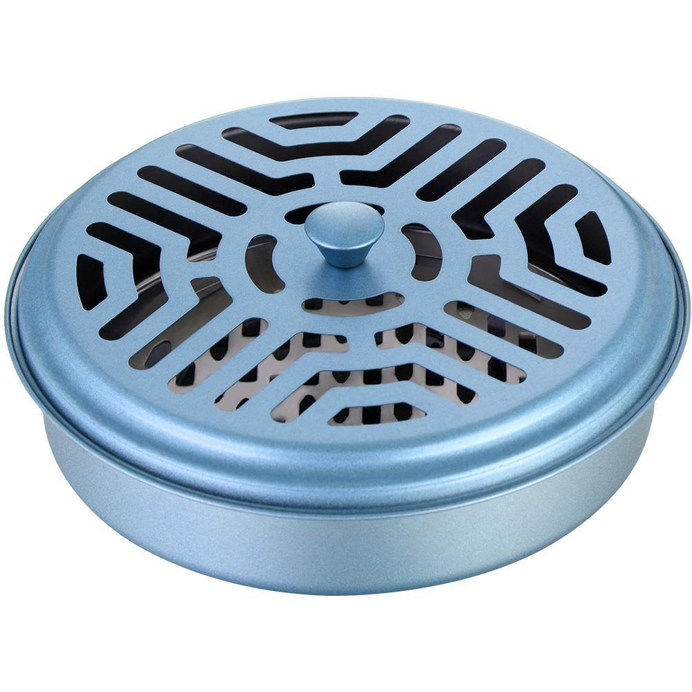 Multi-purpose Portable Metal Mosquito Coils Holder Sandalwood Rack with Cover Anti Incense Plate Tray Home Hotel Camping