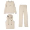 Autumn and Winter Casual Sportswear Set for Women, Autumn Style Women's Fashionable Round Neck Running Suit for Women, Vest Three Piece Set
