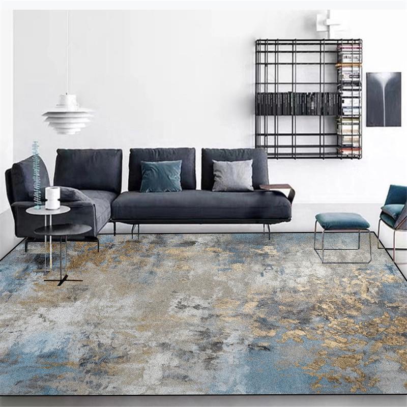 Nordic Abstract Carpet Living Room Decor Golden Rug for Bedroom 200x300 Lounge Coffee Tables Mat Anti Slip Washable Entrance Mat
