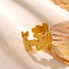 New Gold Color Rings For Women Geometric Flower Minimalist Stainless Steel Anillos Waterproof Butterfly Jewelry Elegant Her Gift