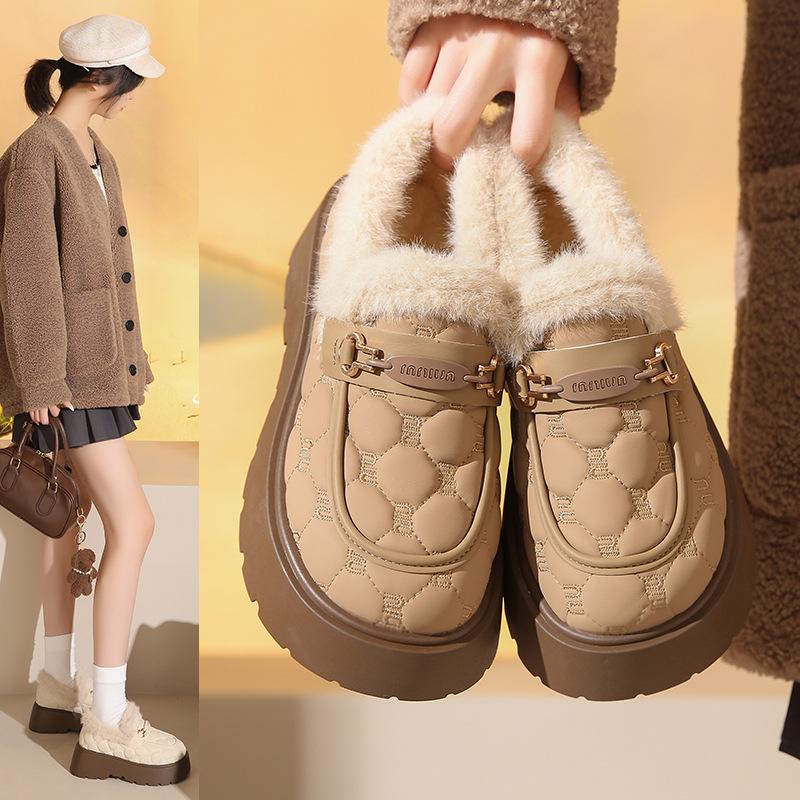 Winter neue Samt-Schneestiefel für Damen, warm und bequem, flauschiger Schaft, große Größe Doudou Baumwollschuhe für Damen