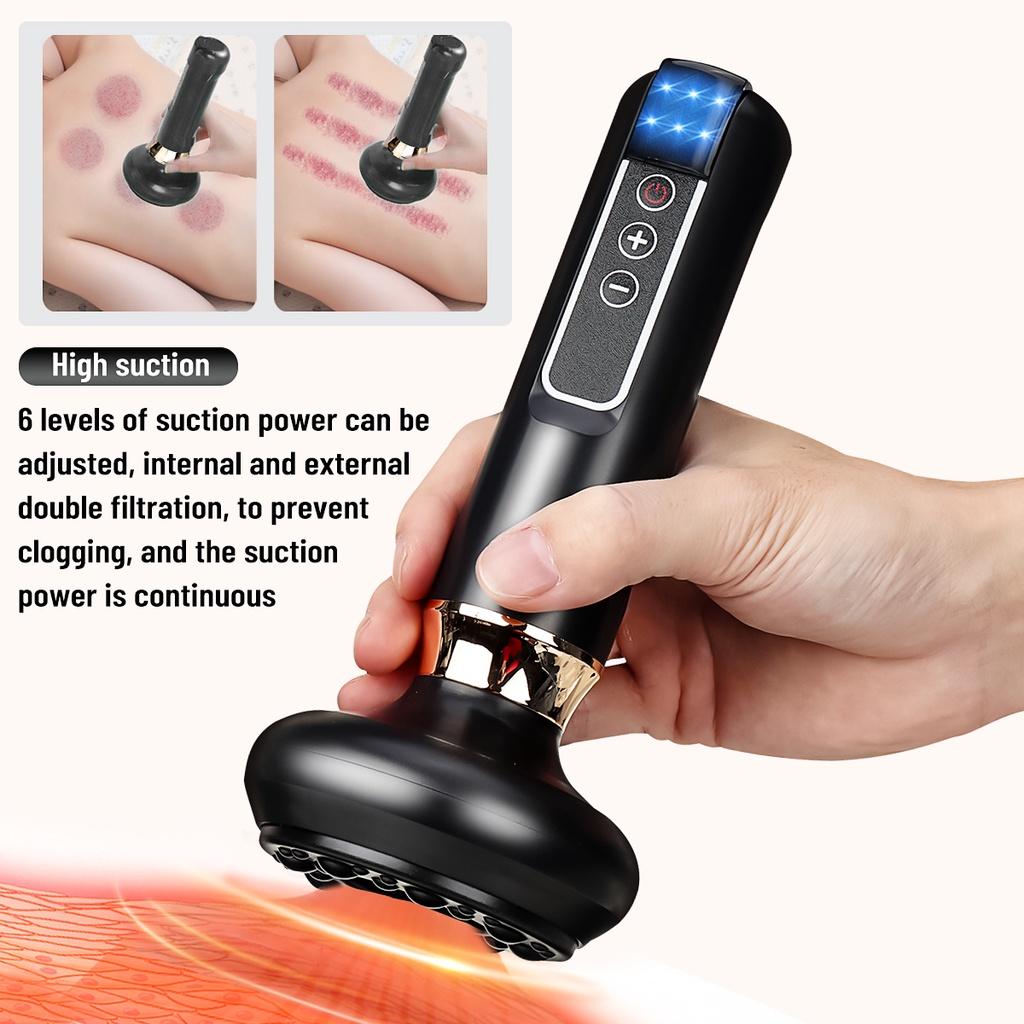 Intelligente Unterdruck-Schröpfmassage, 6 Stufen, Instrument, Vakuummaschine, elektrische Schröpftherapie, Körpermassage-Werkzeug