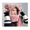 All-in-one Bear-ear Hooded Muffler with Hat, Scarf, and Gloves for Cold Weather