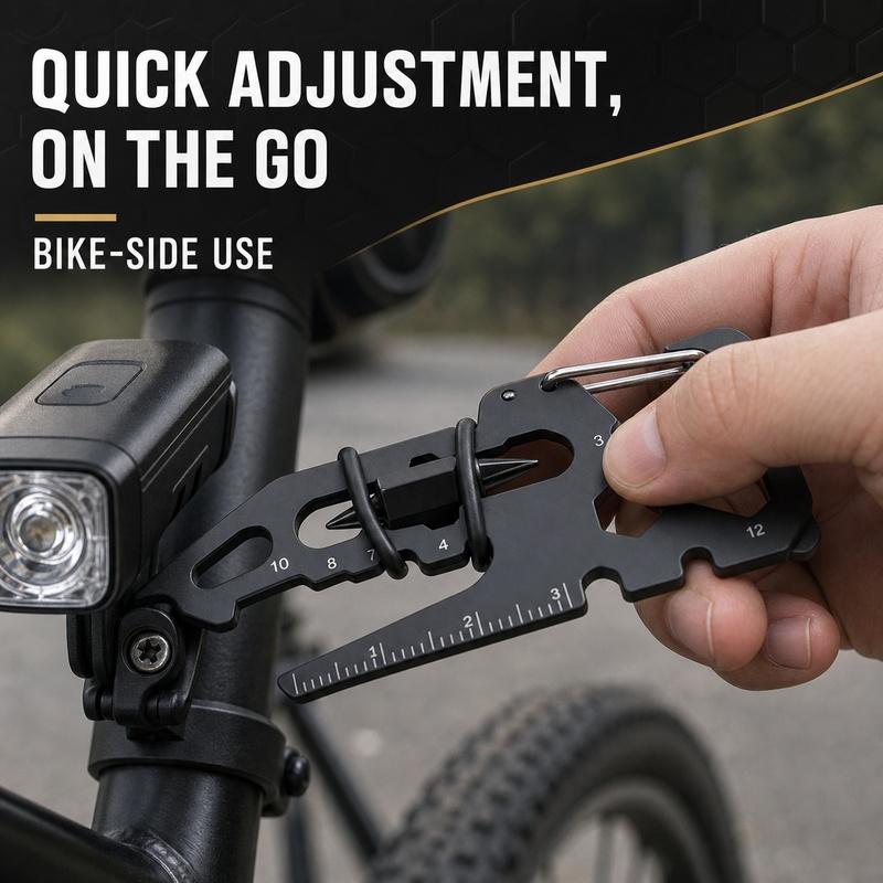 Multifunction EDC Carabiner Tool With Bottle Opener 1/4 Bit Driver Pocket Keychain Tool For Camping Hiking Cycling 4