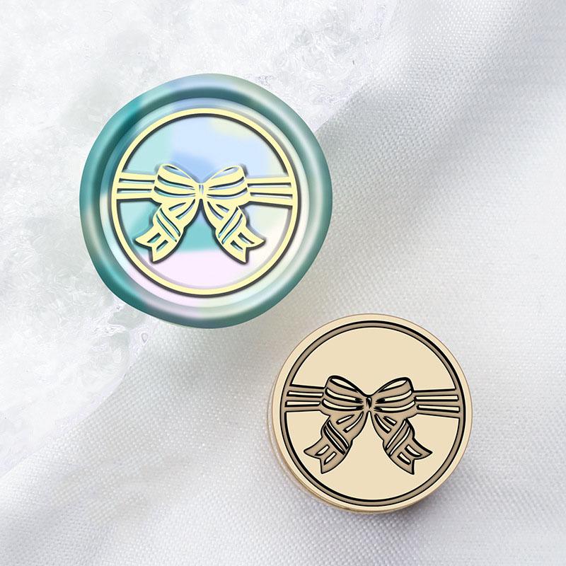 

1 шт. Сургучная печать «Бант и кофе» 1,5 см мини лазерная гравировка латунная головка красиво изготовленная восковая печать подходит для почты на конвертах