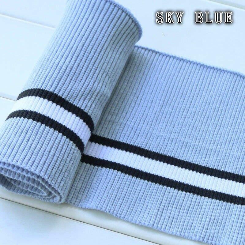 80x15cm Cotton Webbing Elastic Knitted Striped Neckline Cuff Hem Fabric Sewing Supplies Elastic Cotton Spandex Stretch Knit New