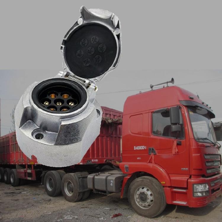 Weatherproof 7 Pin 12V Aluminum Trailer Outlet High Conductivity Trailer Socket Upgrades Appropriate for Demanding Use