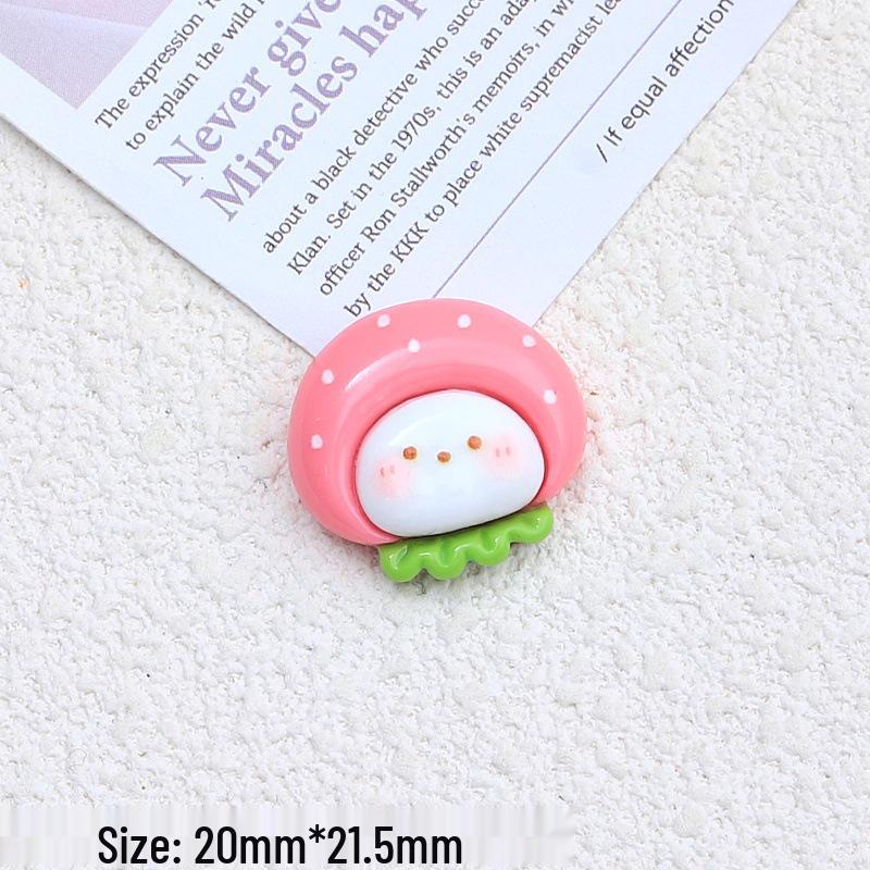 Cute Strawberry Animal Cartoon Resin Ornaments for Hair Clips, Shoes, and Accessories.