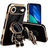 Case for iPhone Air, Soft TPU Slim Anti-Scratch with Adjustable Stand Astronaut Pattern - Black