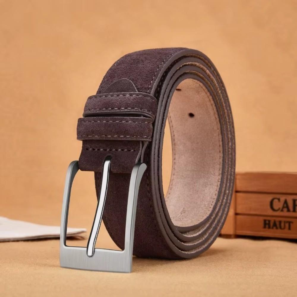 Luxury Design Suede Wide Belt Maillard Business Waist Strap Fashion Pin Buckle Waistband Men Women
