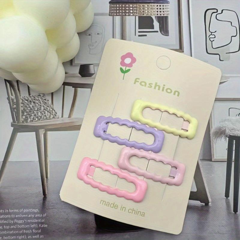 

4 шт. Волнистые заколки-клипсы BB Милые кремового цвета Универсальные заколки для волос Аксессуар для челки Подходят для повседневной носки Фестивальные подарки для девочек