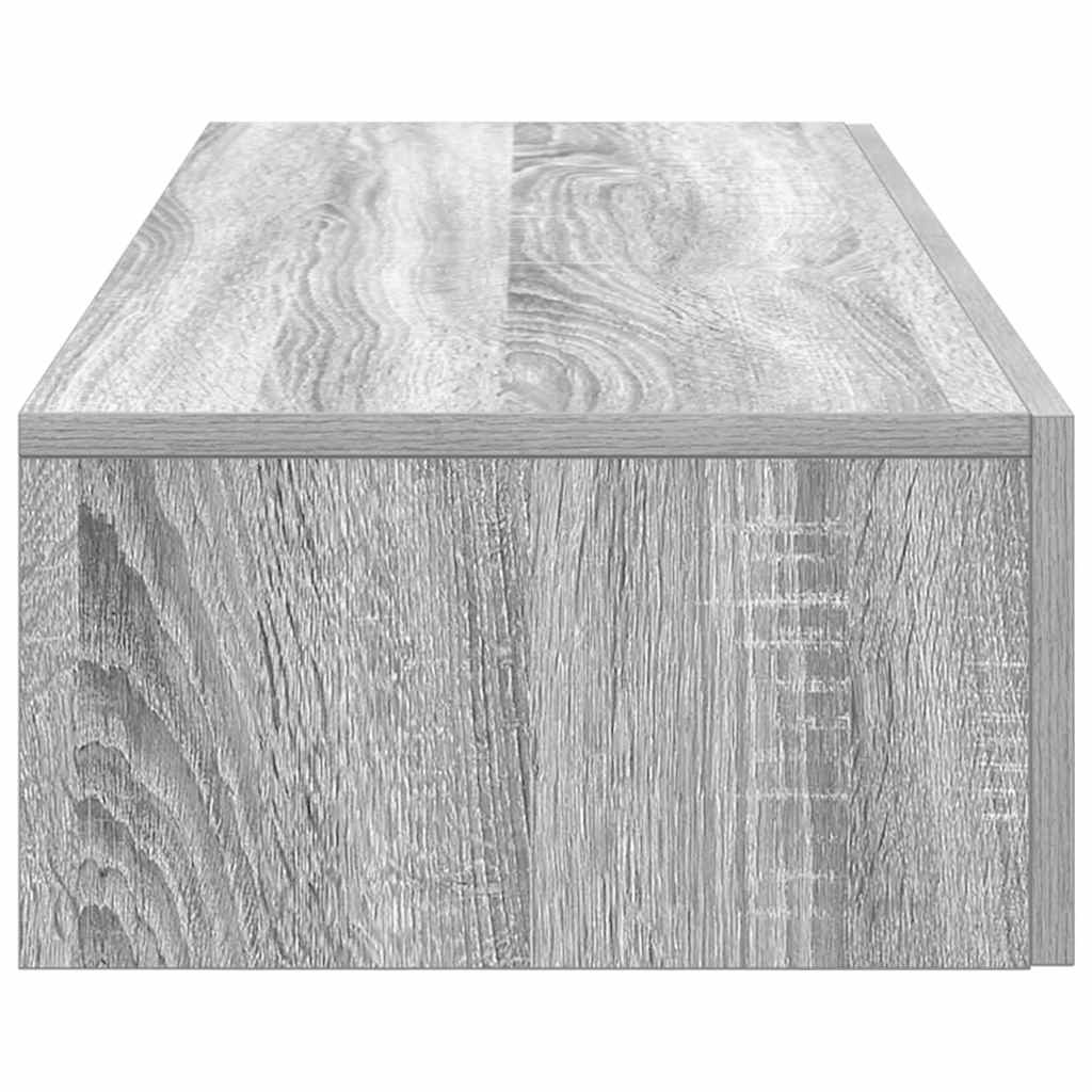 Wall Mounted Shelf with Drawers Grey Sonoma 100 x 36 x 19 cm Particleboard