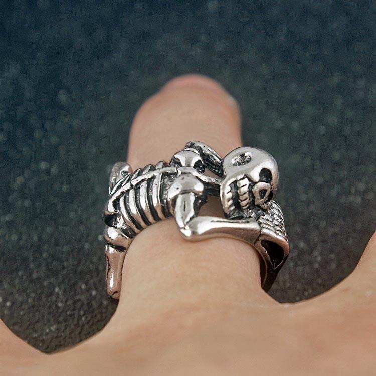 Halloween Jewelry Punk Style Skull Ring Retro Skull Ring Hip Hop Ring