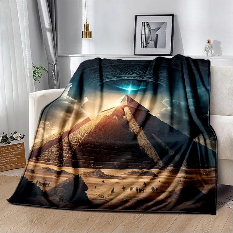 Ägyptische Pyramide Berühmte Architektur Decke, Weiche Überwurfdecke für Zuhause Schlafzimmer Bett Sofa Picknick Reise Ruheabdeckung Decke Kinder
