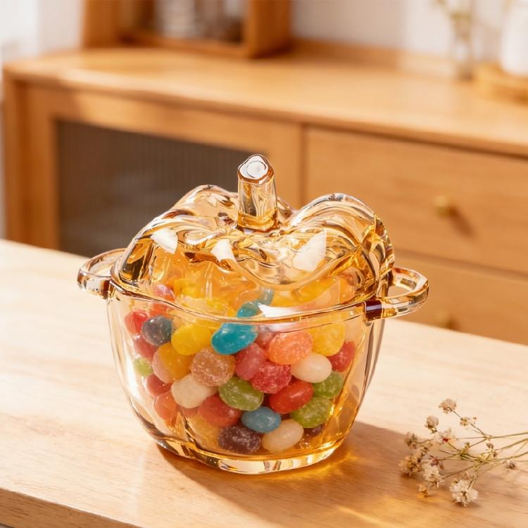 Beautiful Glass Snacks Tray Display Bowl With Protective Lid Cover For Dry Food And Display Festival Decoration