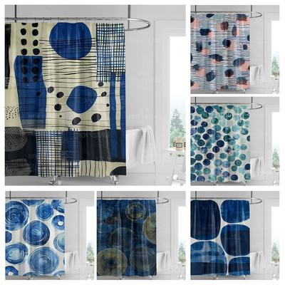 Abstract Graffiti Shower Curtain Machine Washable Fade-proof Nordic Family Bathroom Decorative Shower Curtain 180x200