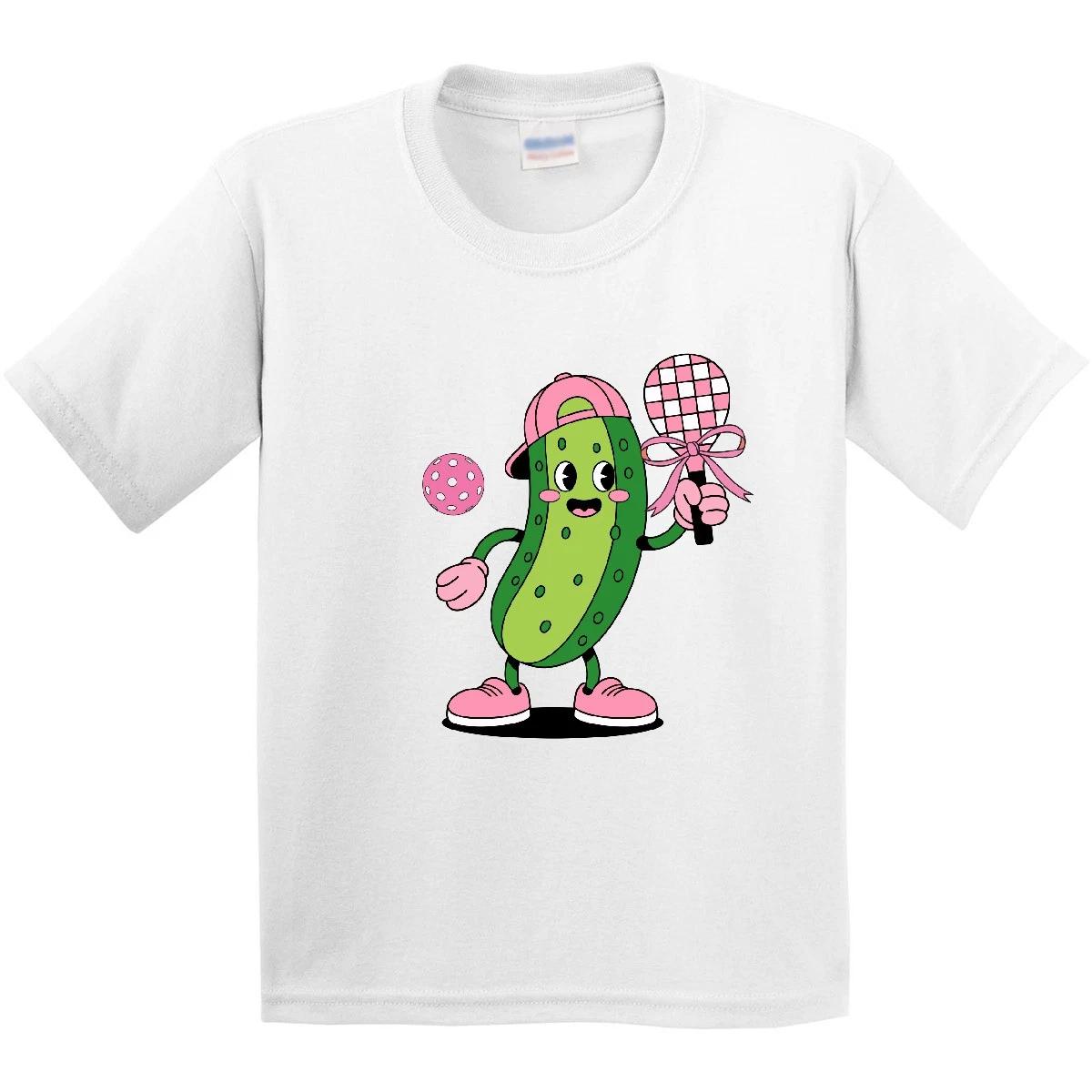 Inktastic Pickleball Cute Girly Pickle Youth T-Shirt Girls Coquette Bow Ball Tee 110