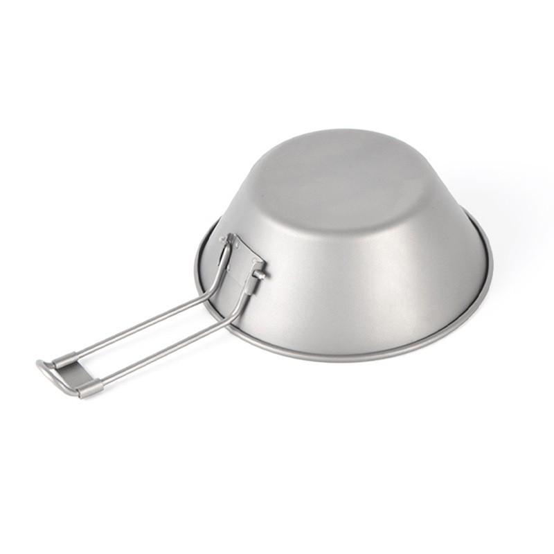 Titanium Camping Bowl 300ml 450ml Foldable Lightweight Outdoor Travel Set 1-2 Persons