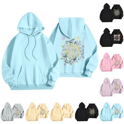 Women's Fashion Women's Lightweight Long Sleeve Pullover With Pockets Preppy Graphic Hoodie