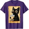 Kawaii Cat Driking Bubble Tea Cute Anime Kitty Slice T-Shirt