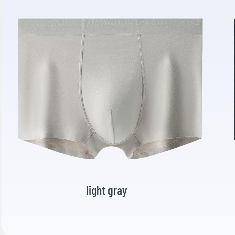 Men s 60s Modal Seamless Boxer Briefs: Comfortable, Breathable, Antibacterial Crotch. XXL (recommended 150-180 jin) светло-серый