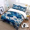 Blue Floral Bedding Set with White Accents Bedding Set (1 Duvet Cover, 2 Pillowcases, Duvet Not Included)