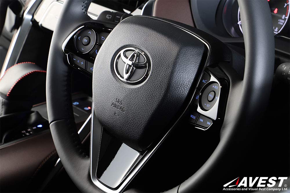 AVEST Steering Panel Set in Piano Compatible with Toyota Harrier 80 Camry 70 Crown 220 and Corolla 210 Series (3-Piece Set) Black, Series, Series,