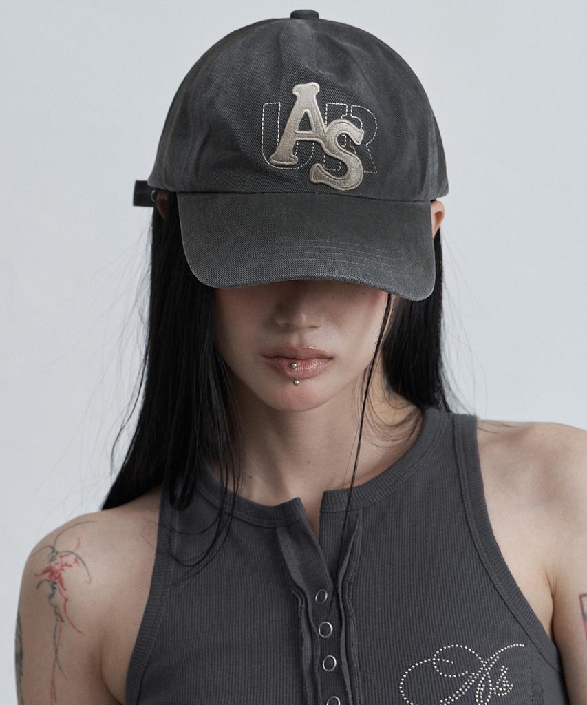 Aejeuyua Washed Logo Ball Cap Charcoal