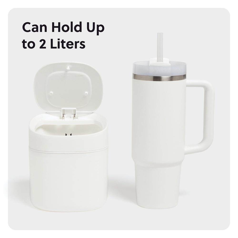 Compact Mini Trash Can Wastebasket Indoor Office Round Design Push-Top Closure Lightweight 2L Capacity Ideal Bathroom Car Craft