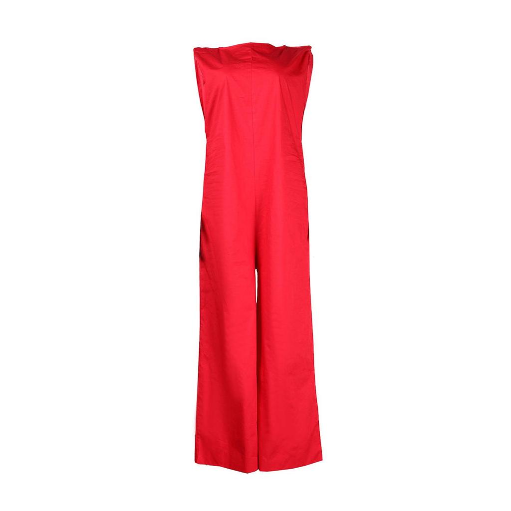 2025 Women's Spring/Summer Casual Solid Color Wide-Leg Jumpsuit