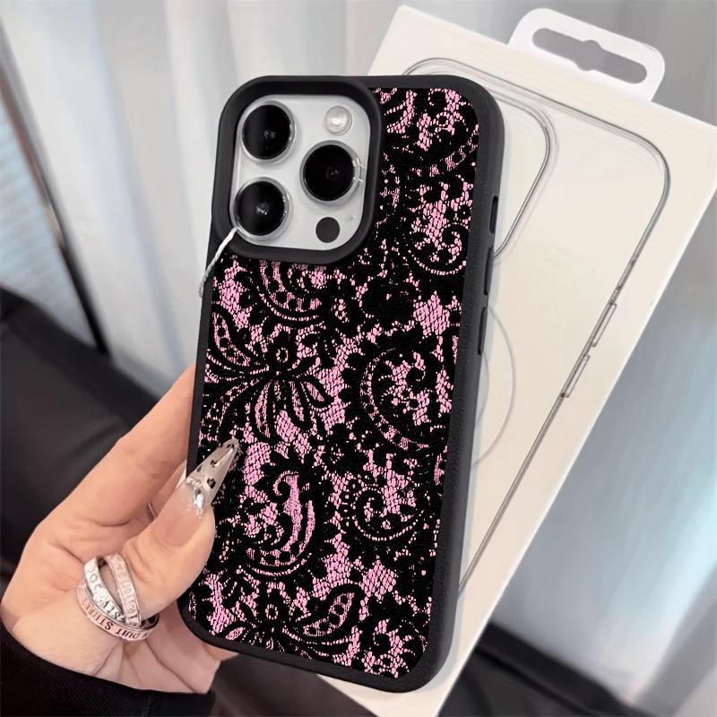 

Stylish Black Lace Pattern Phone Case for iphone 17 16 11 12 13 14 15 Plus, Pro Max 17 Air High-Quality Protective Case For iPhone 11