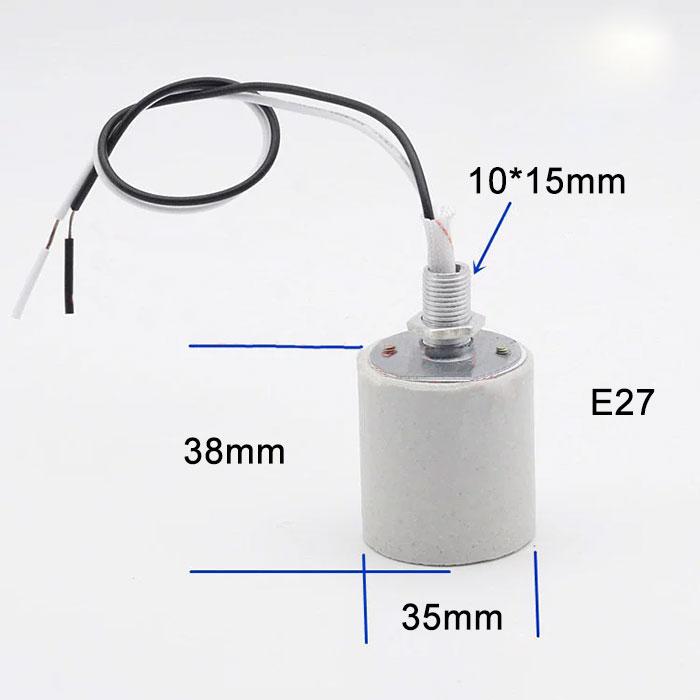 2/5/10/20pcs Pack E14 E27 Ceramic Screw Light Socket,E12 E26 Porcelain Lamp Bulb Holder with Wire for Incandescent Halogen Bulb